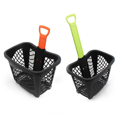 Dört tekerlekli kolay katlanabilir plastik araba sepeti, saklanması ve temizlenmesi kolay