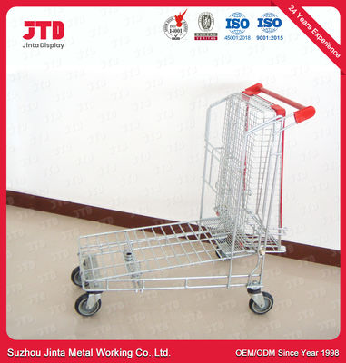 5 İnç PU Tekerlekler Metal Alışveriş Arabaları 240L Ağır Hizmet Kargo Arabası