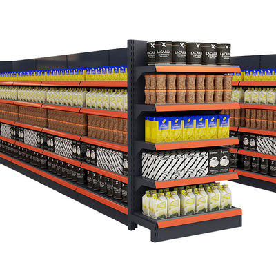 satın al Dört taraflı Metal Ekran Rack Raf Süpermarket Reklam Gondola Rafı online manufacture