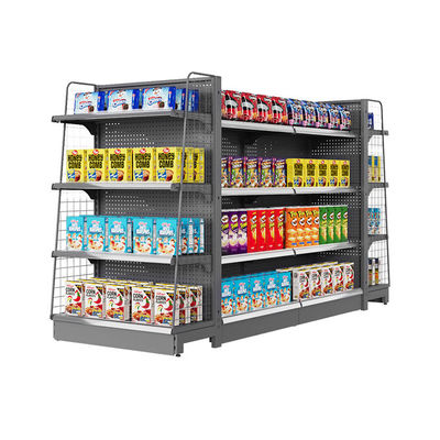 satın al 5-Shelf Metal Gondola Display Rack for Supermarkets 80kg Capacity online manufacture