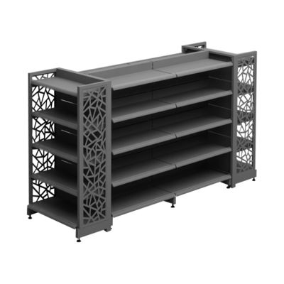 satın al Double-Sided Metal Supermarket Shelves 5-Tier Customizable Retail Rack online manufacture