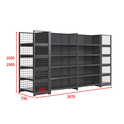 satın al Single-Sided Supermarket Shelf 5-Tier Galvanized Metal Retail Display online manufacture