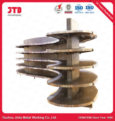 satın al 300mm Çift Taraflı Gondol Süpermarket Rafları ISO9001 Yarım Daire Ayaklı Raf online manufacture