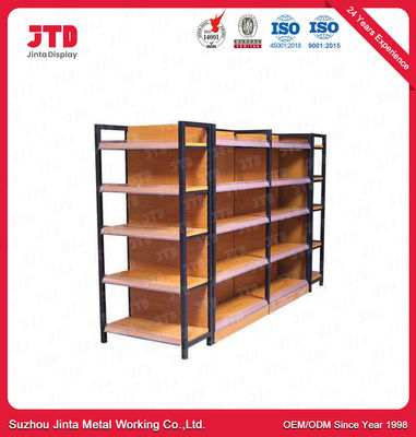 satın al Çelik Q195 Ahşap Gondol Rafları 1200mm 1800mm 5 Katlı Depolama Rafı online manufacture