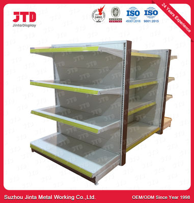 satın al 4 Katlı Süpermarket Teşhir Rafı 1500mm Uzun Beyaz Ayaklı Raf online manufacture