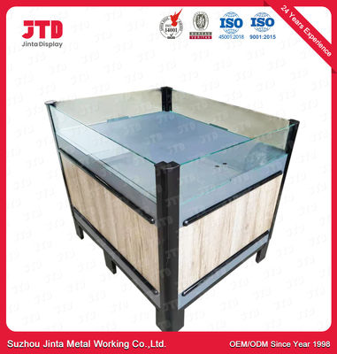 satın al Kahverengi Promosyon Teşhir Standları CE Süpermarket Ahşap Vitrin online manufacture