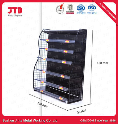 satın al 130 mm Küçük Metal Teşhir Standları 100 mm Siyah Metal Teşhir Rafı online manufacture