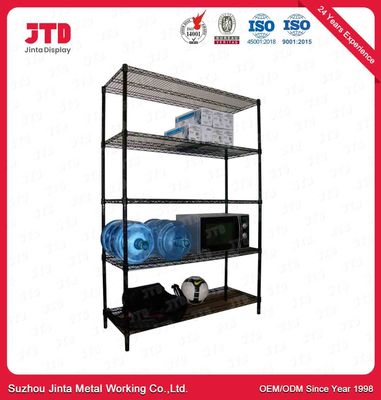 satın al 6FT 120kgs Tel Ekran Rafları ODM Siyah Salon Rafları online manufacture