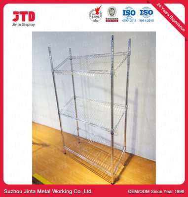 satın al 1200mm 450mm Tel Teşhir Rafları ODM 4 Katmanlı Paslanmaz Çelik Raf online manufacture