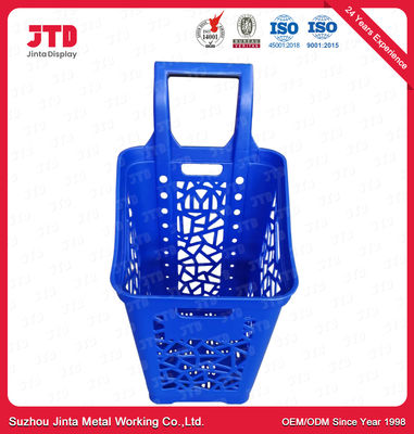 satın al Tekerlekli 65L Büyük Kapasiteli Tekerlekli Plastik Alışveriş Sepetleri online manufacture