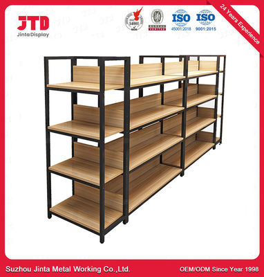 Metal Dükkanı Süpermarket Ürünleri Raf Rafı Ahşap Metal Gondol Rafları