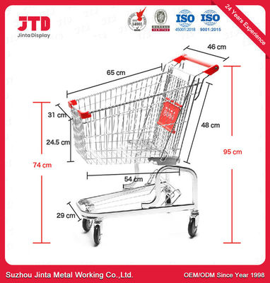 Süpermarket Alışveriş Arabası Satın alma Mağazası 90 / 100 / 120L Depolama Alışveriş Arabası
