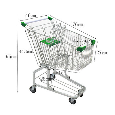 Uygun Özel Logos Metal Alışveriş Arabaları Süpermarket için araba 60L-240L