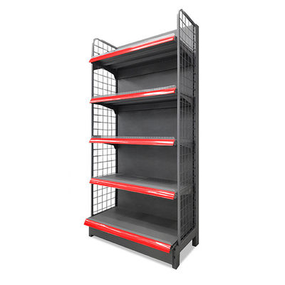 Çift taraflı Tel Ağı Gondola Ekran Rack Rack Bakkal Süpermarket Rafları