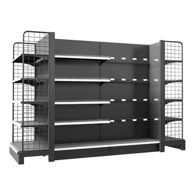 Çift taraflı Tel Ağı Gondola Ekran Rack Rack Bakkal Süpermarket Rafları