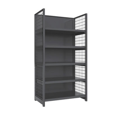 Çift taraflı Gondola Çelik Tel Ağı Rack Süpermarket için Metal Ekran Rafları
