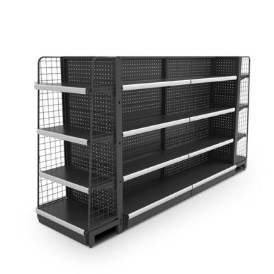 Uyum Mağazası Çift Taraflı Gondola Rafı Metal Süpermarket Rafları Rack