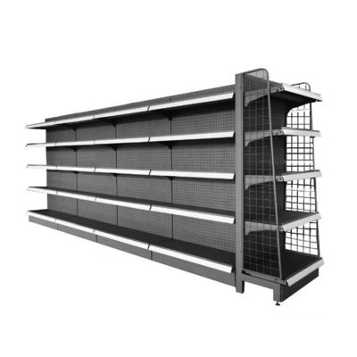 Uyum Mağazası Çift Taraflı Gondola Rafı Metal Süpermarket Rafları Rack