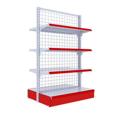 Süpermarket Perakende Mağaza Metal Tel Ağı Gondola Duvar Rafı Depo Rack