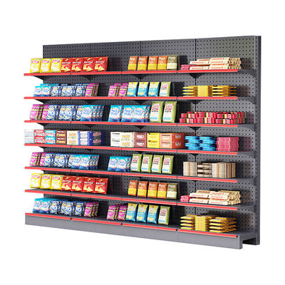 Özel Gıda Mağazası Ekran Rackları 5 Katman Süpermarket Gondola Metal Ekran Rafı