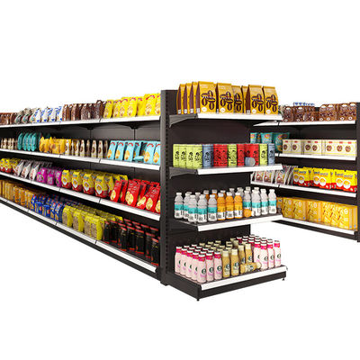 Çift taraflı marketler Gondola raflar çelik süpermarketler vitrin rafları