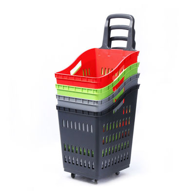 Süpermarketler Plastik araba sepeti kolay taşınması için özel alışveriş sepeti