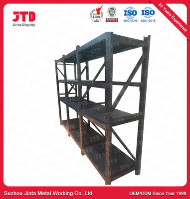 500kgs Depo Metal Rafları BV 4 Tier Siyah Kaynaklı Çelik Raflar