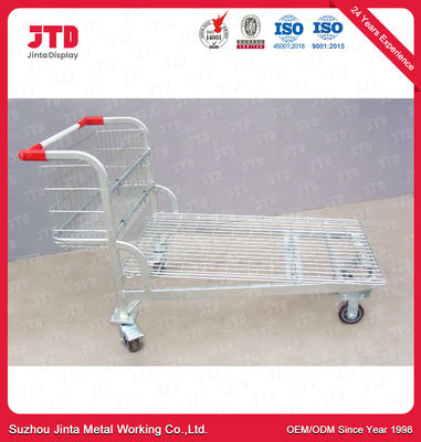 5 İnç PU Tekerlekler Metal Alışveriş Arabaları 240L Ağır Hizmet Kargo Arabası