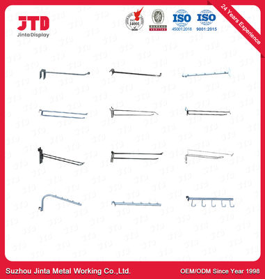 Krom Kaplama Süpermarket Raf Aksesuarları 450mm 8.0mm Çift Telli Kancalar