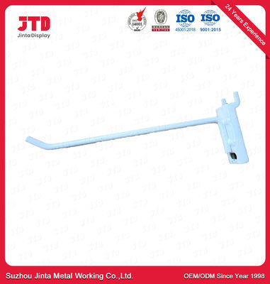 Süpermarket 300mm 350mm için Tek Hat Toz Boyalı Beyaz Pegboard Kanca